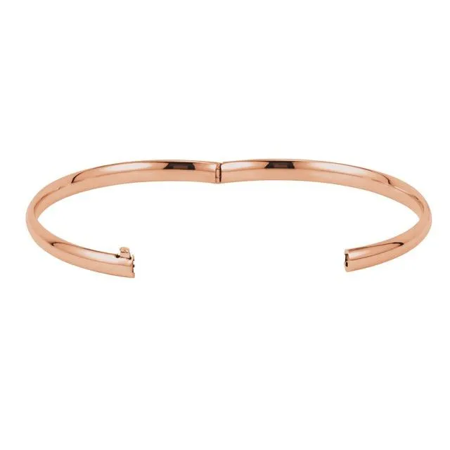 14K Gold 4.75 mm Hinged Bangle Bracelet