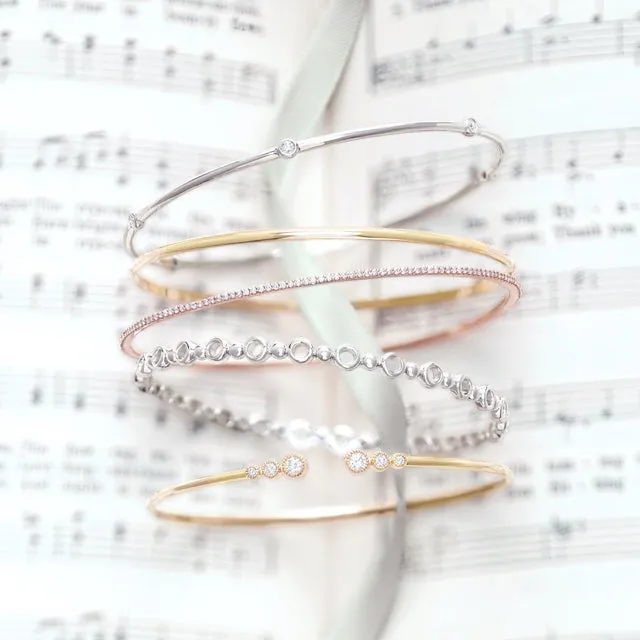 14K Gold 4.75 mm Hinged Bangle Bracelet