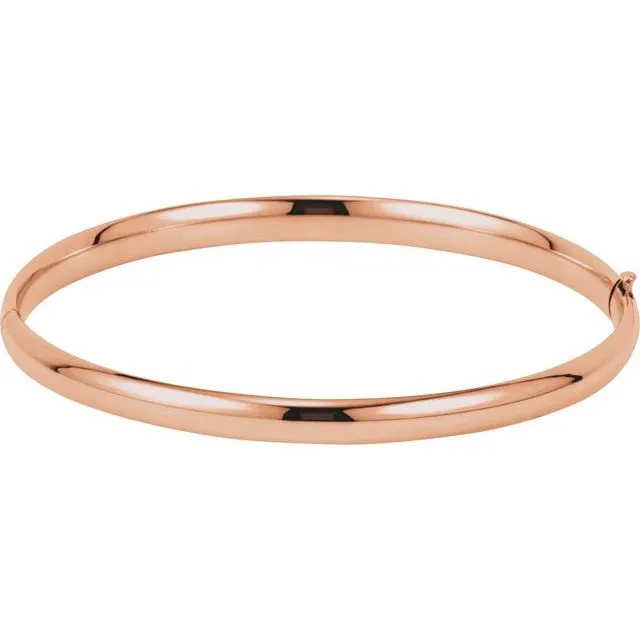 14K Gold 4.75 mm Hinged Bangle Bracelet