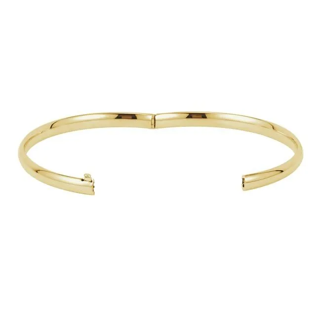 14K Gold 4.75 mm Hinged Bangle Bracelet