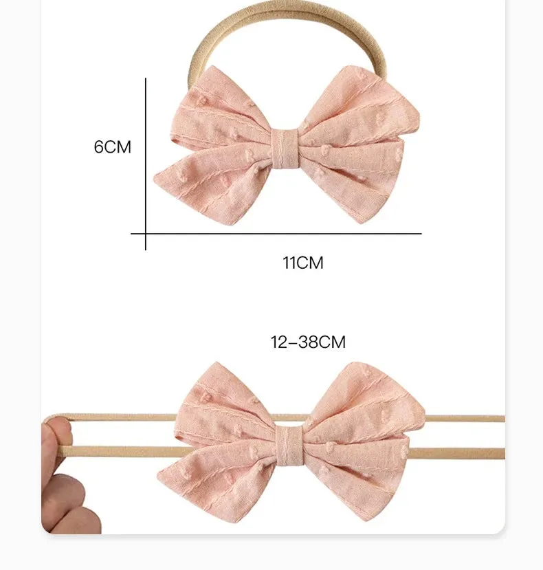 3pcs/Set Cotton Nylon Headbands Baby Hair Bows Girls Newborn Photograph Elastic Hairband Children Toddler Hair Accessories Print