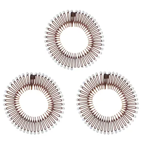3Pieces Full Circular Stretch Hairband Holder - Flexible Plastic Circle Hair Combs for Women Girls