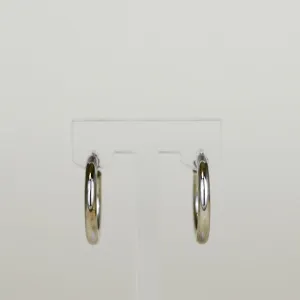 9ct White Gold Chunky Medium 20mm Hoop Earrings