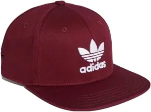 adidas Originals Men's Trefoil Flat Brim Snapback Adjustable Hat, Maroon