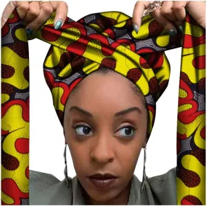 African Print Hair Bonnet Turbans Head Scarf Headwraps for Women Sleeping Ankara