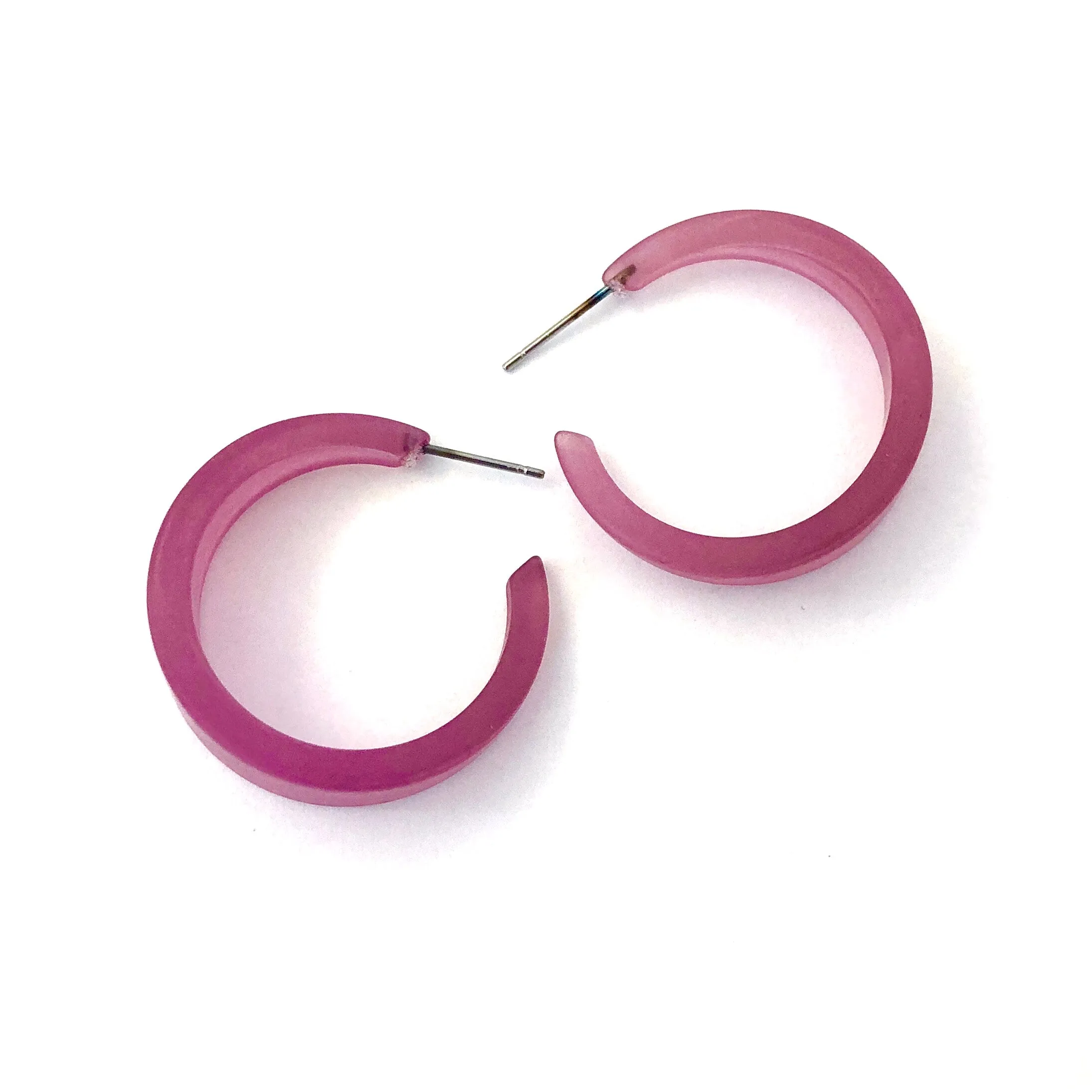 Amethyst Frosted Large Marilyn Hoop Earrings