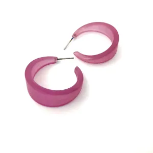 Amethyst Frosted Large Marilyn Hoop Earrings