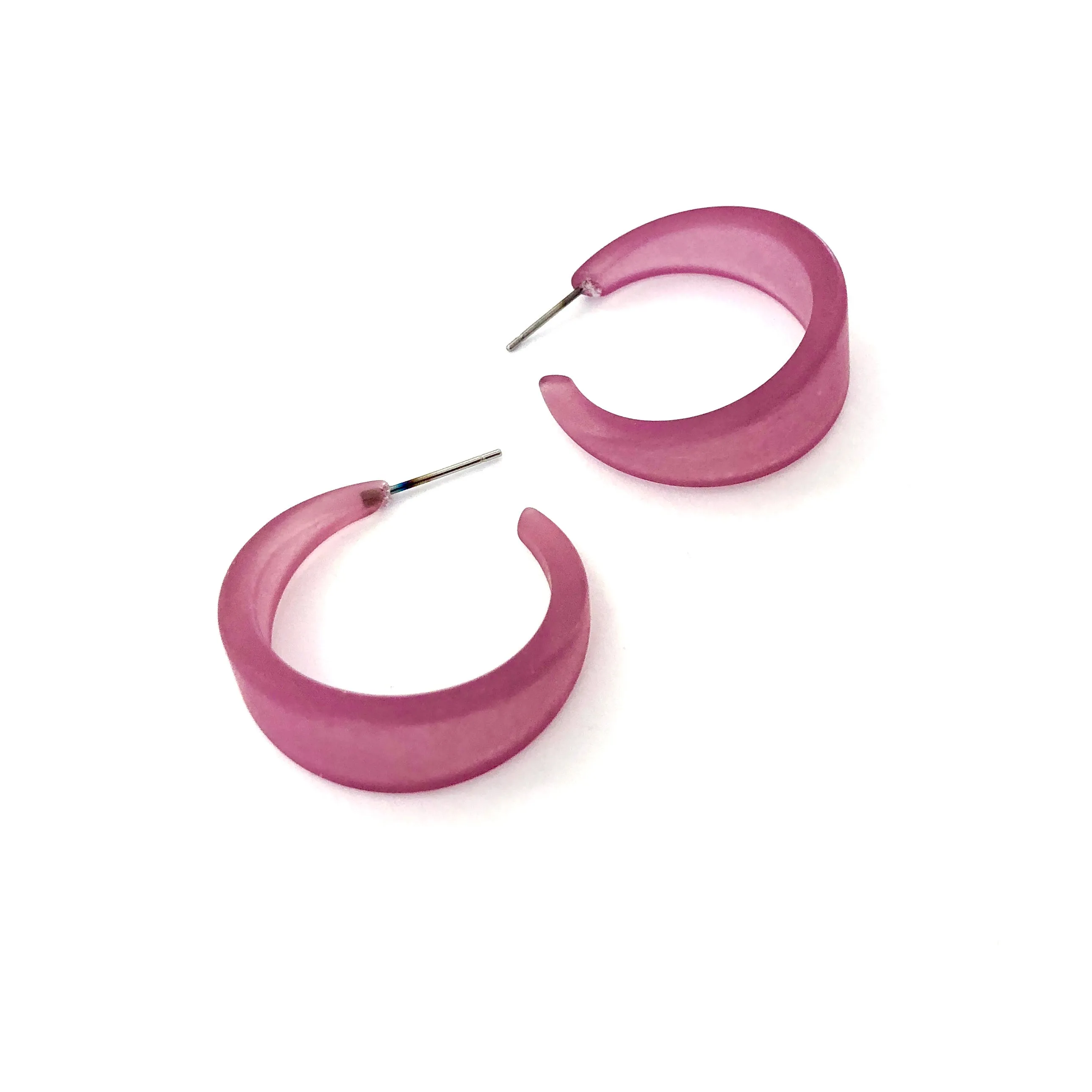Amethyst Frosted Large Marilyn Hoop Earrings
