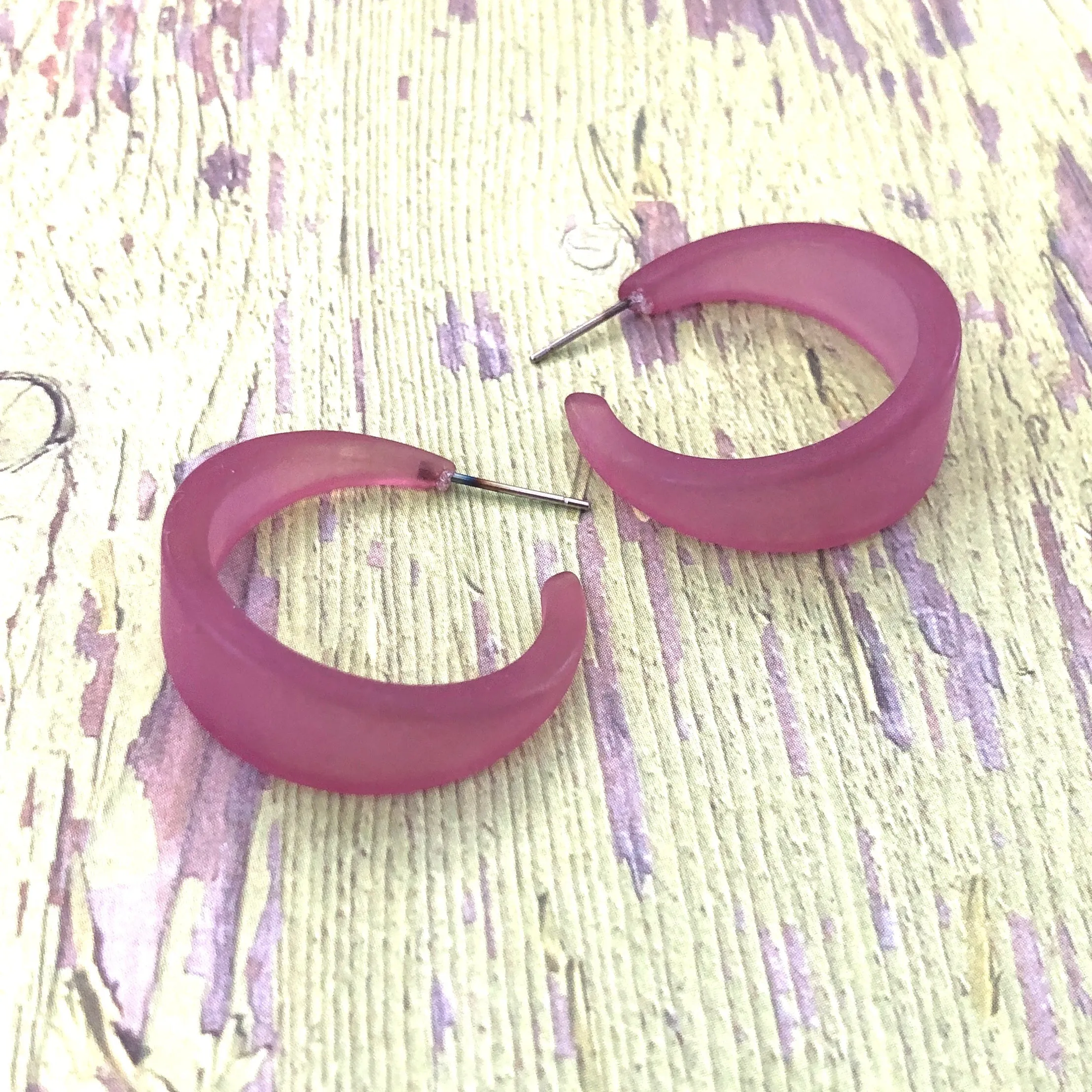 Amethyst Frosted Large Marilyn Hoop Earrings
