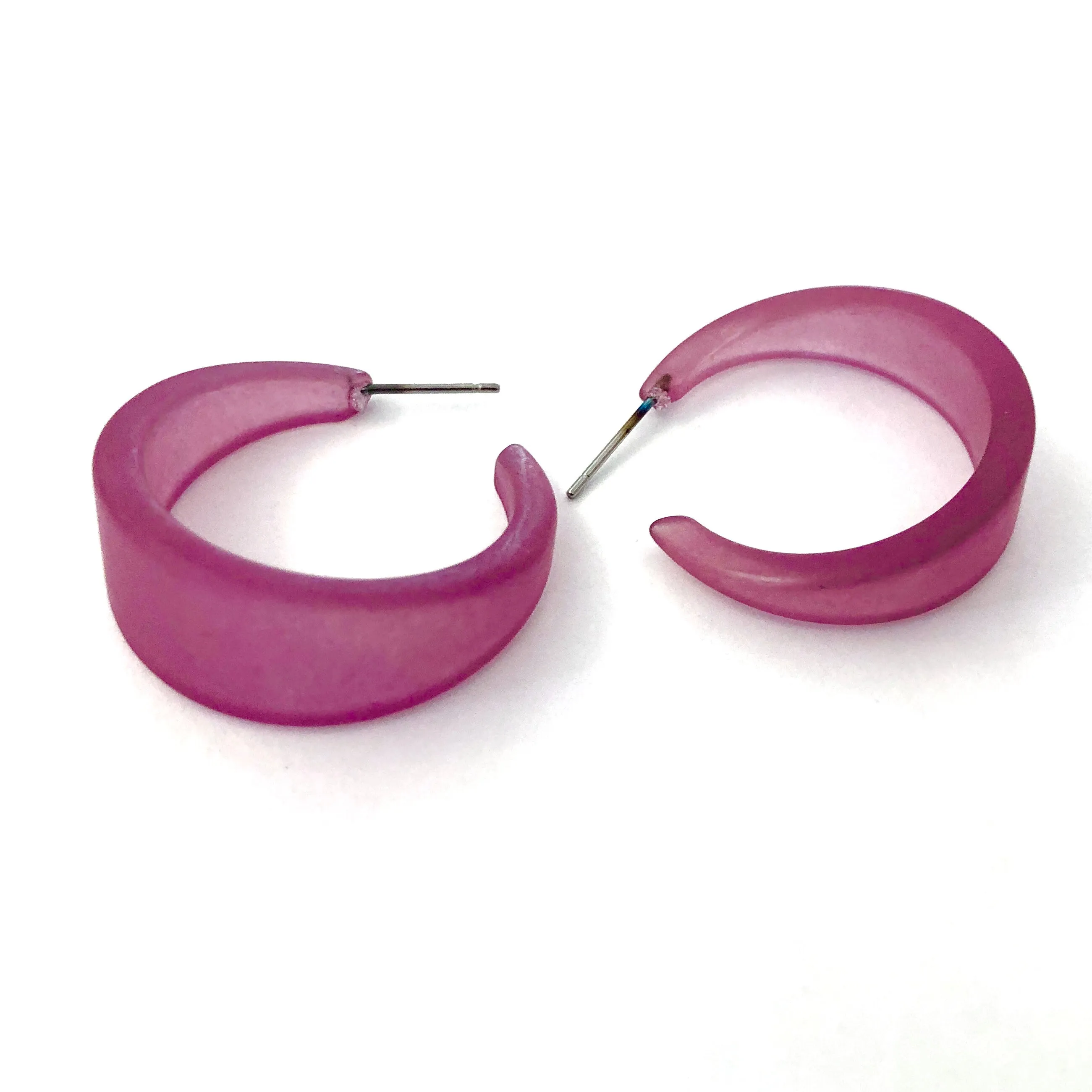 Amethyst Frosted Large Marilyn Hoop Earrings