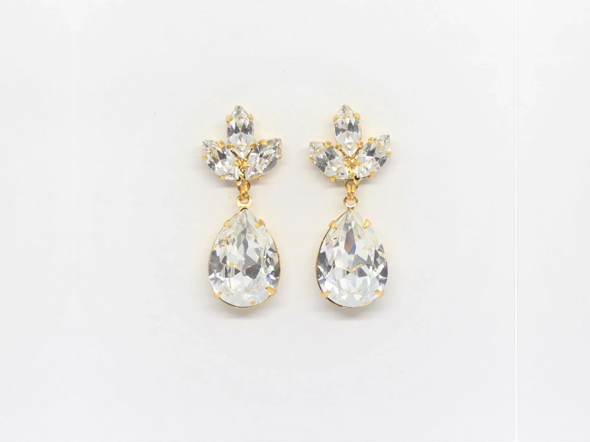 Anastasia - Silver Crystal Bridal Drop Earrings