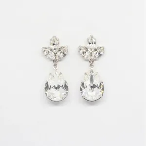 Anastasia - Silver Crystal Bridal Drop Earrings