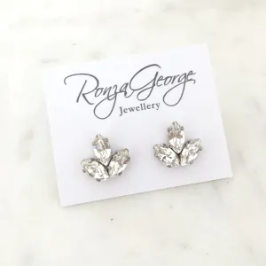 Anastasia Studs – Bridal Crystal Silver Trio Earrings