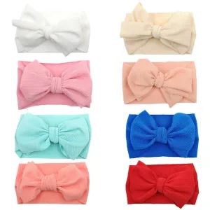 Baby Girl Bow Headbands Newborn Hairband Baby Turban Knotted Elastic Headwrap for Toddler Hair Accessories (AA03-8PCS)