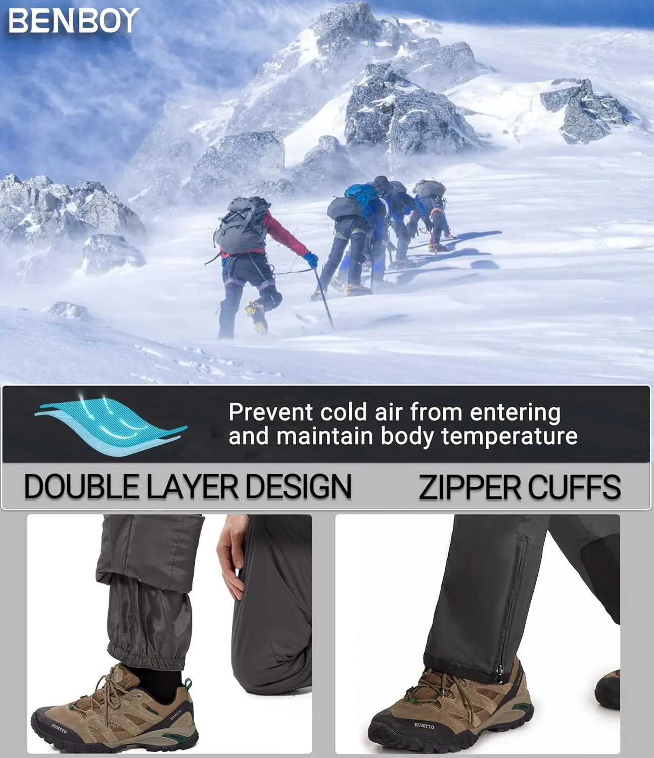 BenBoy Women's Snow Bibs Ski Waterproof Windproof Insulated Overalls Ripstop Snowboard Pants Winter