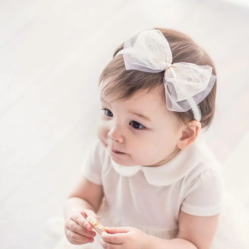 Bethynas Baby Girls Cute Bow-knot Headband Soft Lace Floral Hairbands Newborn Infant Toddlers Kids Hair Accessories (Style 11)