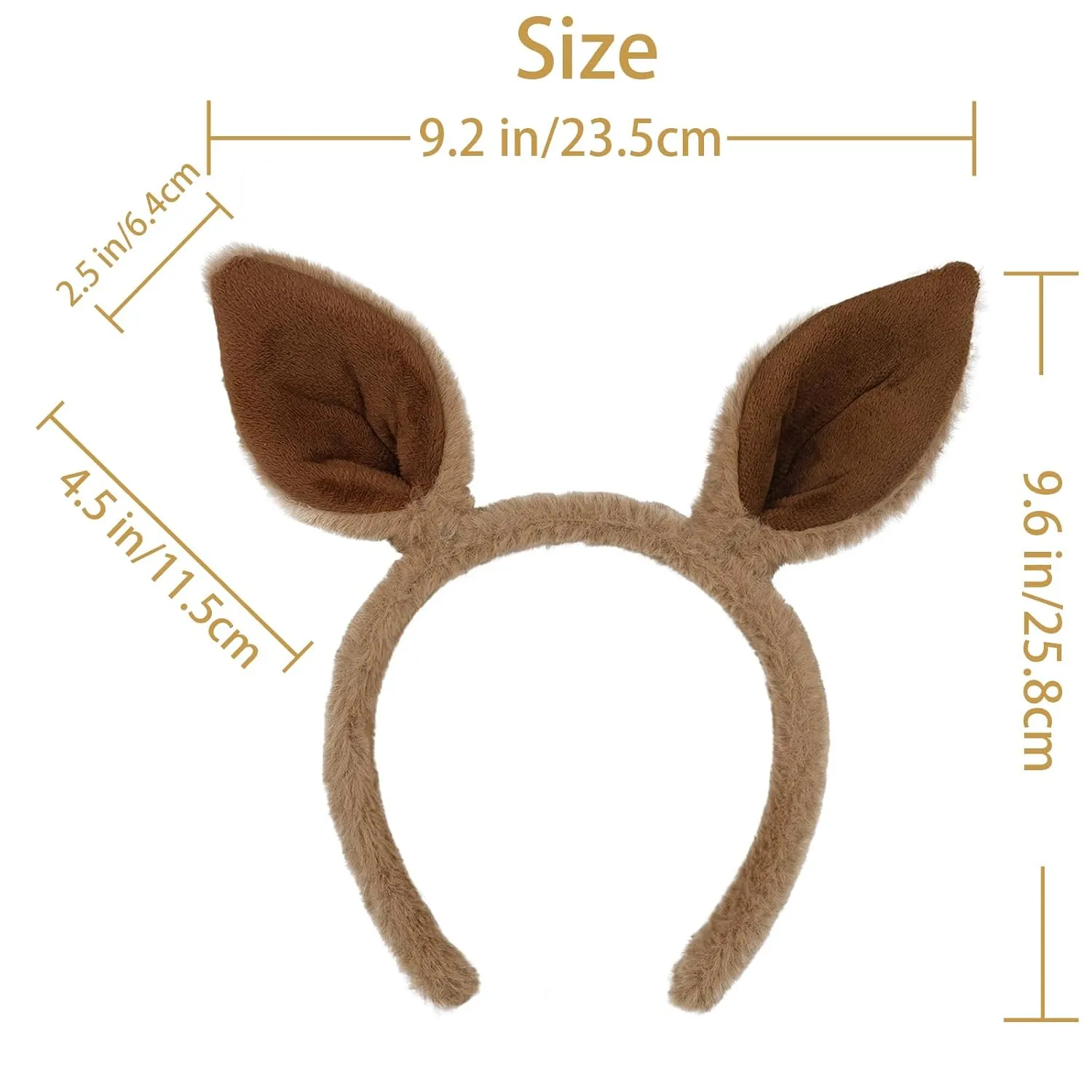Beviliu Animals Ear Kangaroo Ears Headband Realistic Fluffy Cat Bunny Dog Hairband Halloween Christmas Costume for Washing Makeup Cosplay Party