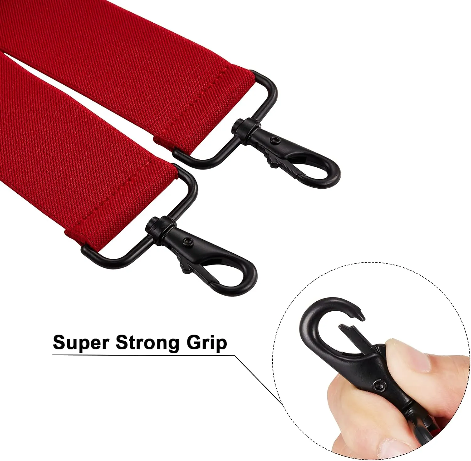 Buyless Fashion Mens Suspenders - 48" Elastic Adjustable Heavy Duty 2" Wide - X Back With Black Hooks
