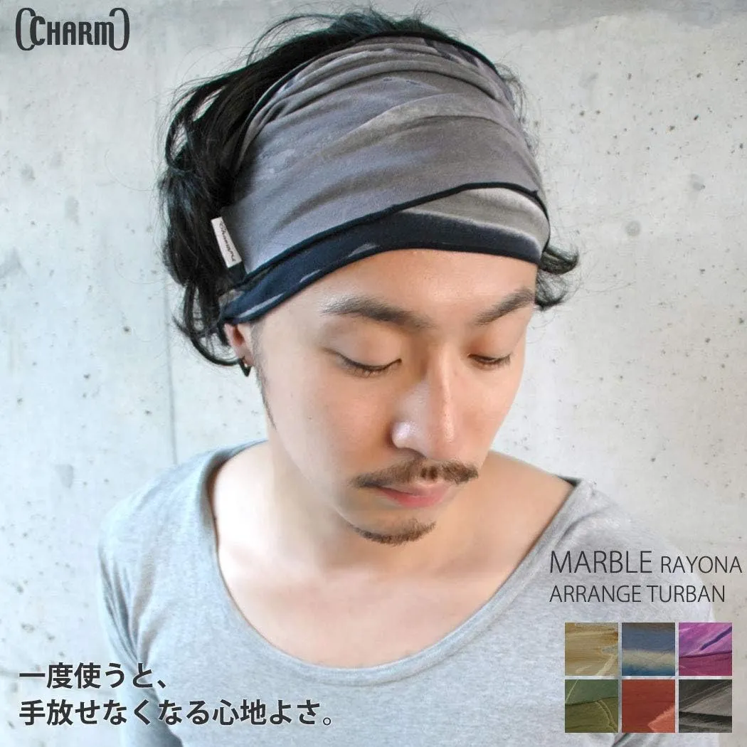 CHARM Mens Tie Dye Bandana Headband - Japanese Head Wrap Womens Hippie Hair Band