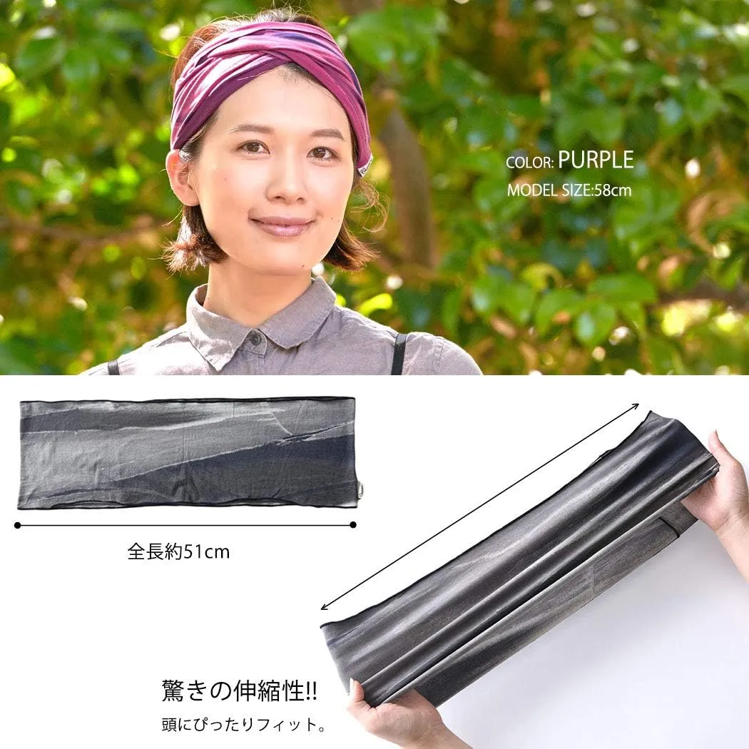 CHARM Mens Tie Dye Bandana Headband - Japanese Head Wrap Womens Hippie Hair Band