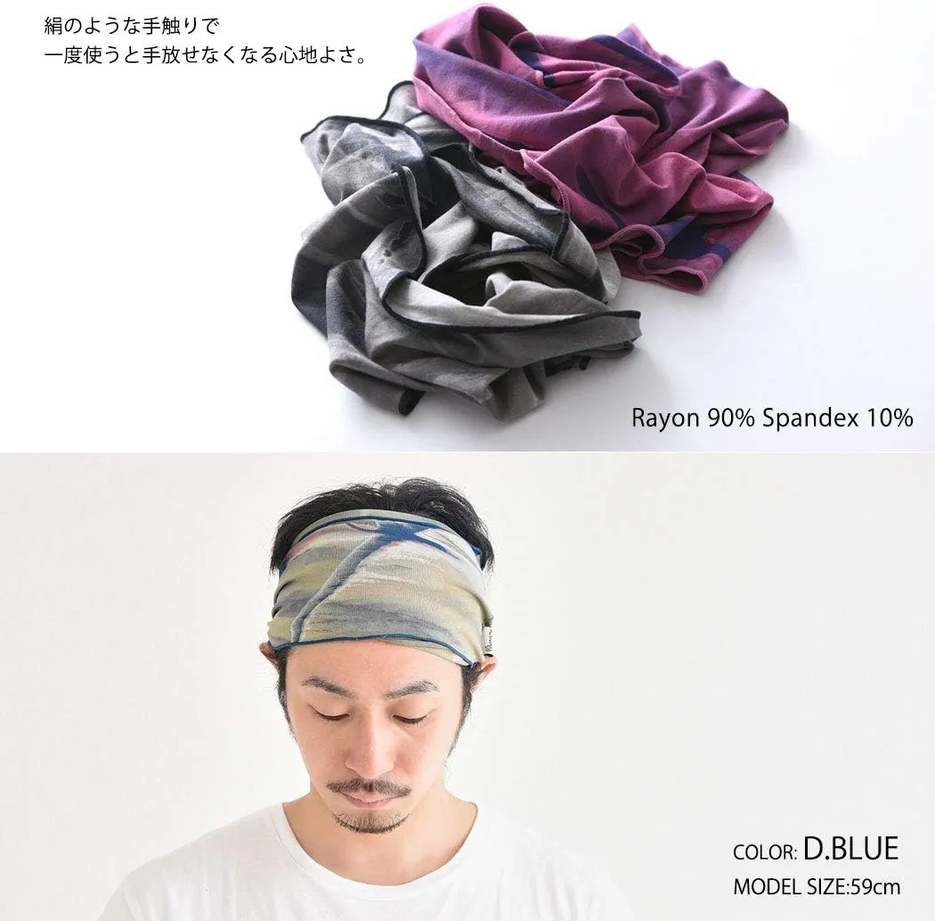 CHARM Mens Tie Dye Bandana Headband - Japanese Head Wrap Womens Hippie Hair Band
