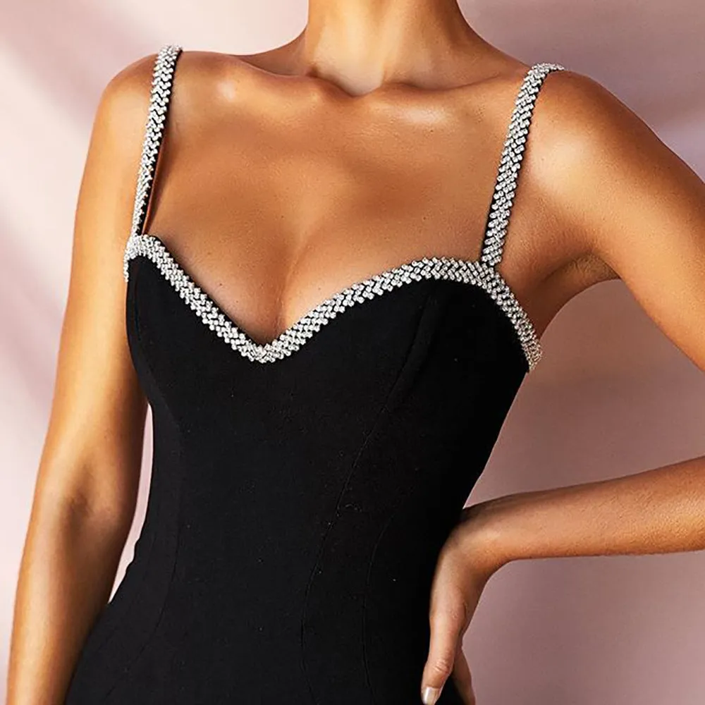 Crystal Chain Sleeveless Mini Dress