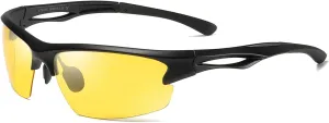 Cycling Sun Glasses Polarized Sports Sunglasses for Men,Wrap Around UV400 Protection for Fishing Driving