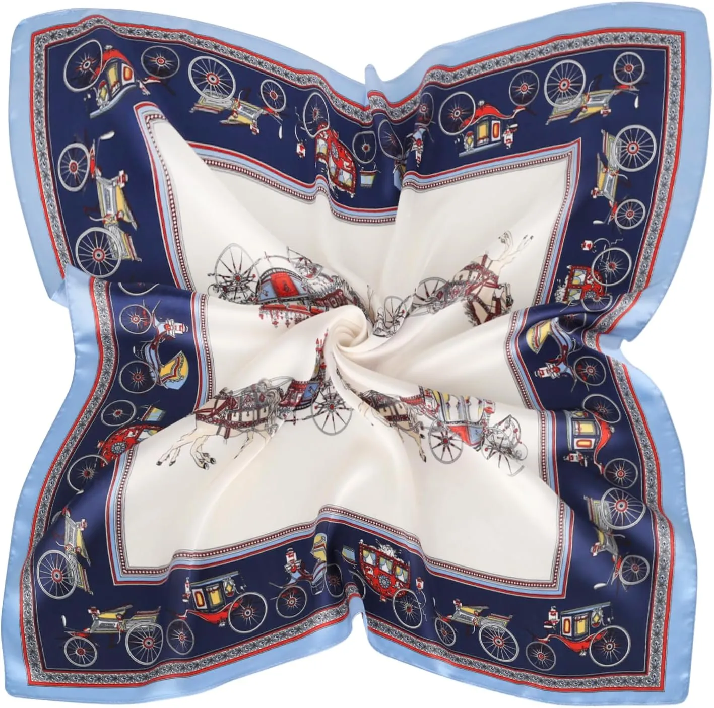 EXTREE Silk Feeling Scarf Medium Square Satin Head Scarf Sleeping Hair Wrapping for Women 27.5  27.5 inches