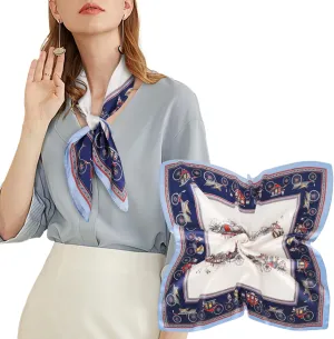 EXTREE Silk Feeling Scarf Medium Square Satin Head Scarf Sleeping Hair Wrapping for Women 27.5  27.5 inches
