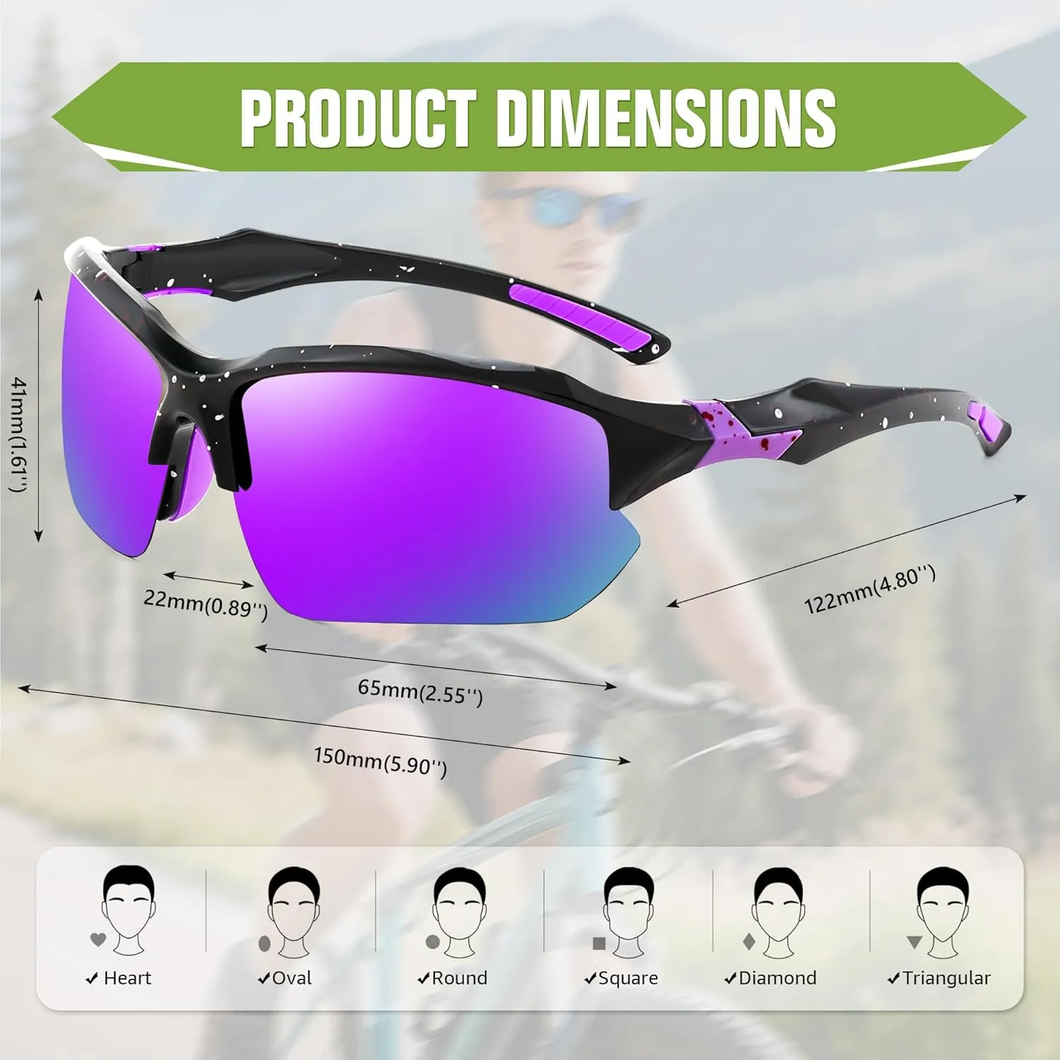 FEISEDY 3pack Sport Polarized Sunglasses for Men Women Fishing Running Baseball Outdoor UV400 Protection B9163
