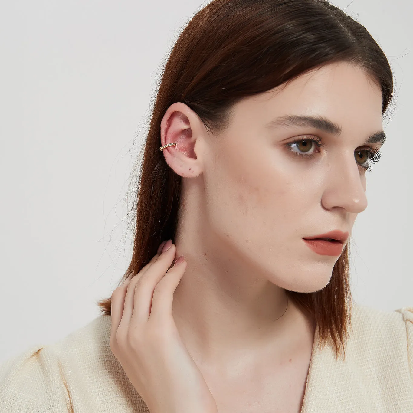 fiona dainty paved cz ear cuff earrings sale