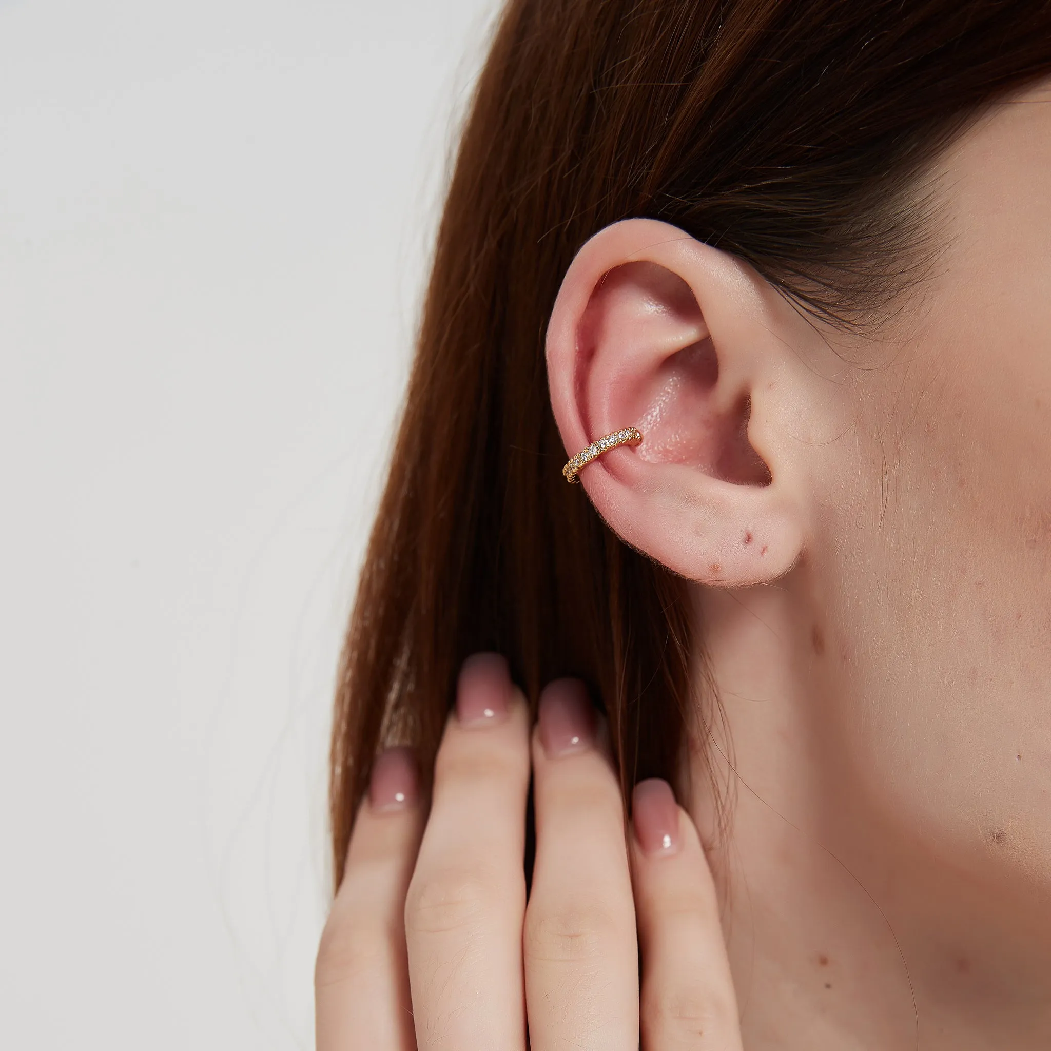 fiona dainty paved cz ear cuff earrings sale