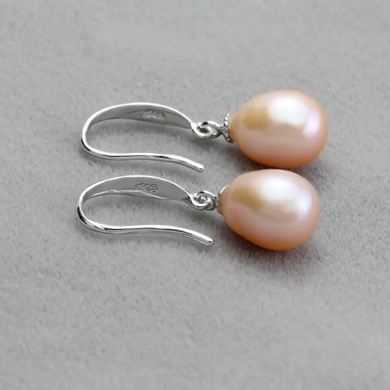 Freshwater Natural Pearl earrings for women,bridal real pearl earrings 925 sterling silver earring jewelry lady nice gift