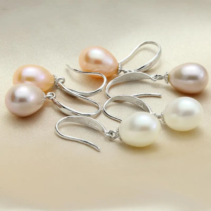 Freshwater Natural Pearl earrings for women,bridal real pearl earrings 925 sterling silver earring jewelry lady nice gift