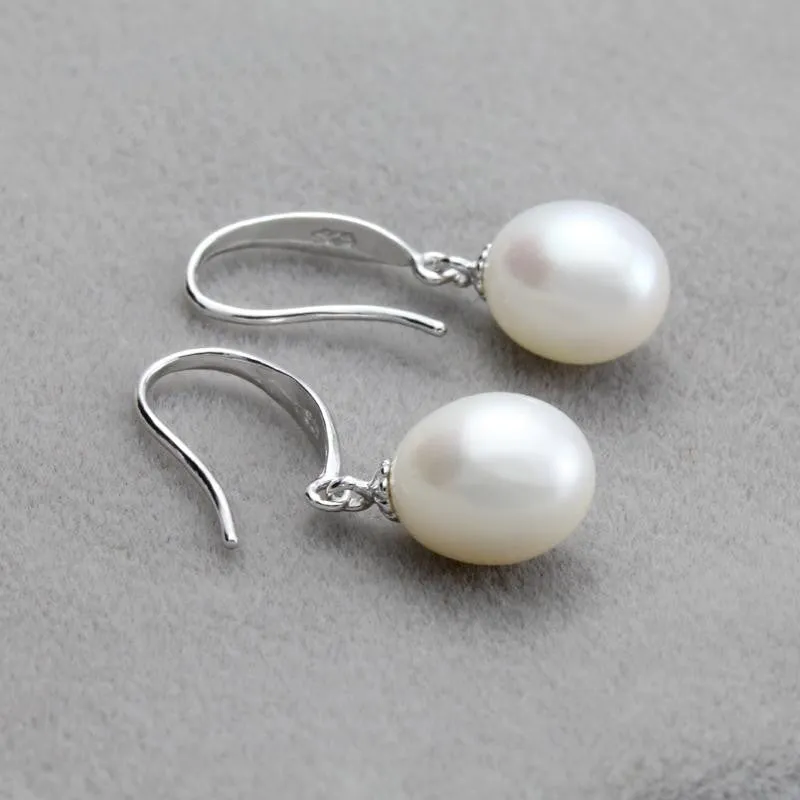 Freshwater Natural Pearl earrings for women,bridal real pearl earrings 925 sterling silver earring jewelry lady nice gift
