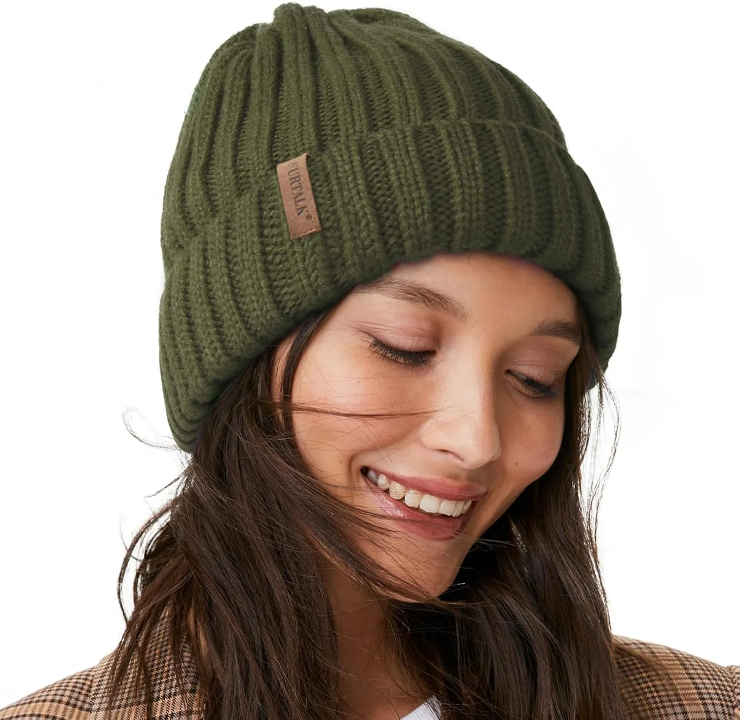 FURTALK Winter Hats for Women Fleece Lined Beanie Knit Chunky Womens Snow Cap