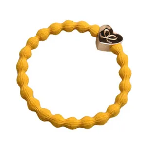 Gold Heart Mustard Charm Hair Band
