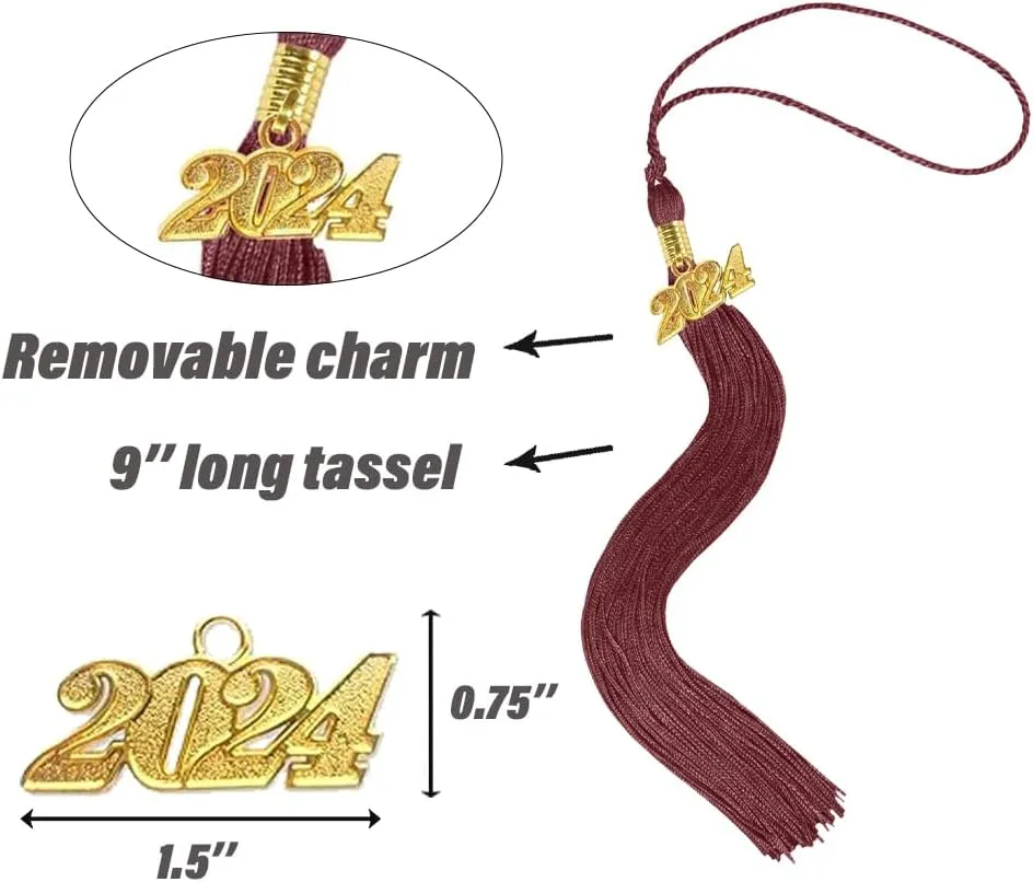 goprety Matte UNIS ex Graduation Cap with 13 Color Matched Tassel and 2025 Year Charm