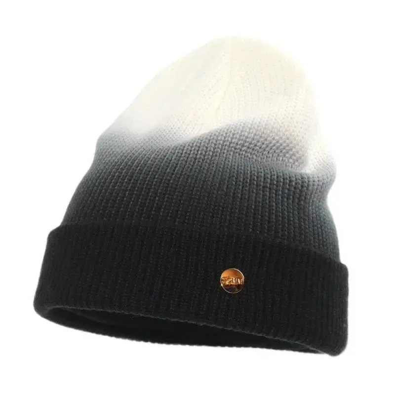 Gradient Color Winter Soft Knitted Beanie