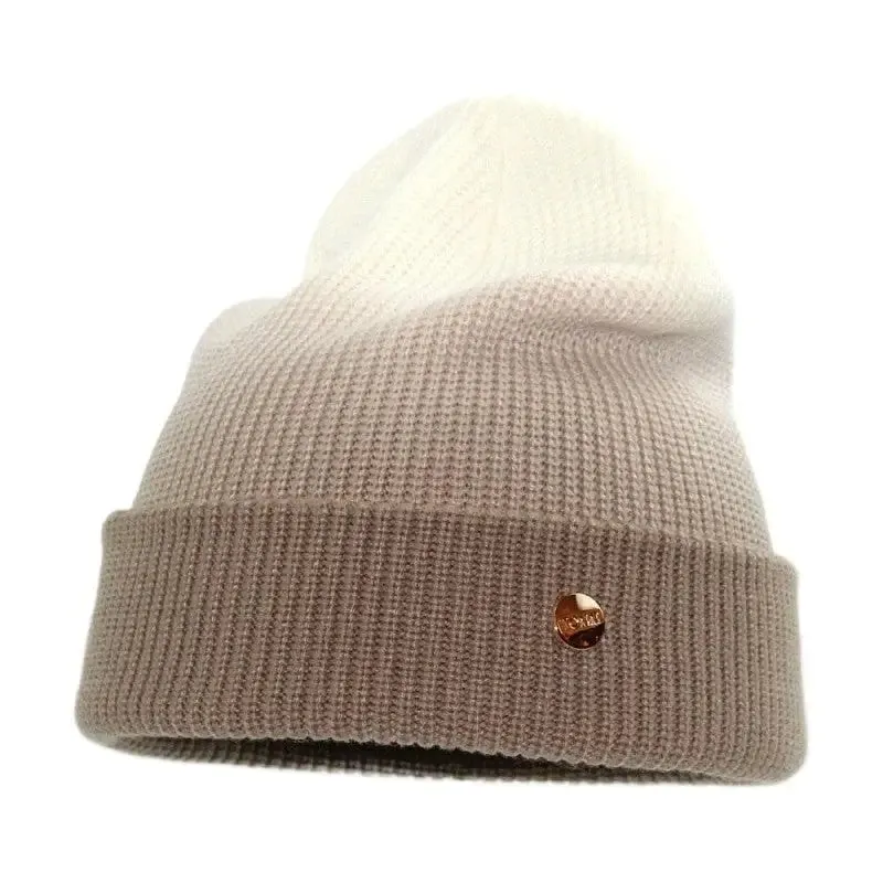 Gradient Color Winter Soft Knitted Beanie
