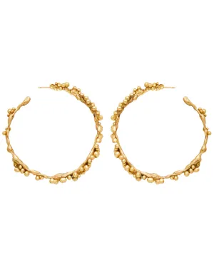 Granulated Bronze Large Hoop Earrings
