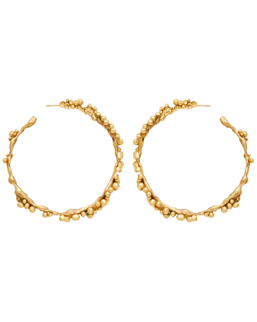 Granulated Bronze Large Hoop Earrings