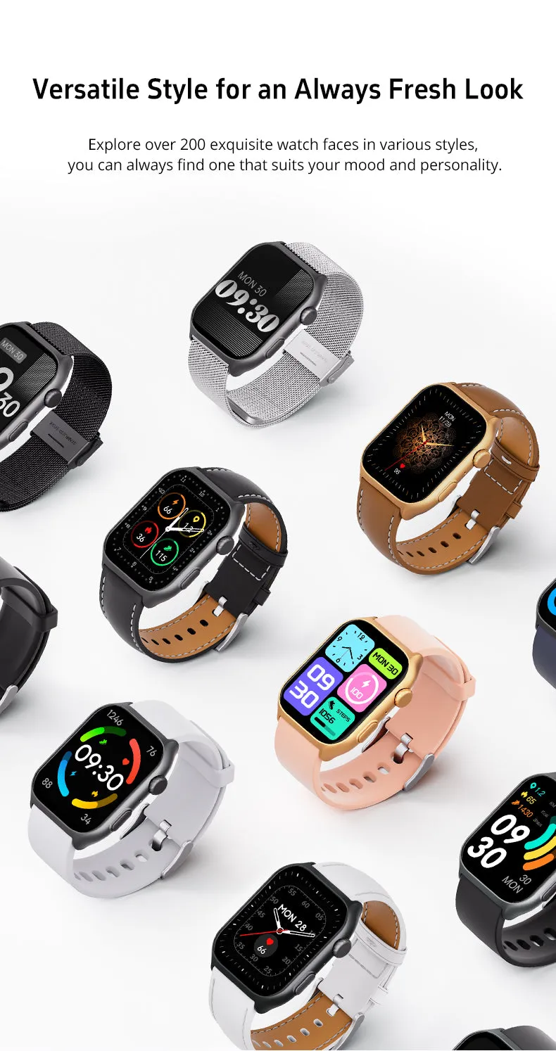GTS7-Pro Women’s & Men’s Smartwatch for Android & IOS – 2” HD Touch Screen – Built-in Bluetooth, GPS & Alexa Technology – IP67 Waterproof – Health & Fitness Tracker: 100 Sport Modes – 5 Color straps (GOLD with BROWN LEATHER STRAP)