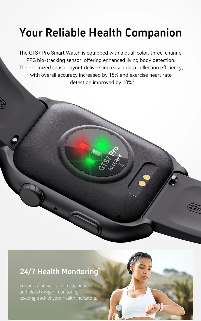 GTS7-Pro Women’s & Men’s Smartwatch for Android & IOS – 2” HD Touch Screen – Built-in Bluetooth, GPS & Alexa Technology – IP67 Waterproof – Health & Fitness Tracker: 100 Sport Modes – 5 Color straps (GOLD with BROWN LEATHER STRAP)