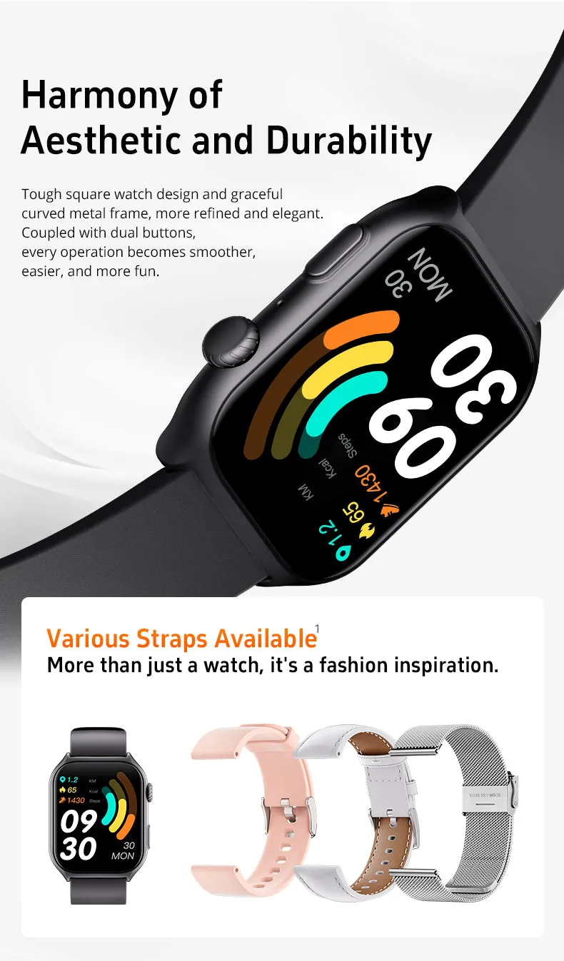 GTS7-Pro Women’s & Men’s Smartwatch for Android & IOS – 2” HD Touch Screen – Built-in Bluetooth, GPS & Alexa Technology – IP67 Waterproof – Health & Fitness Tracker: 100 Sport Modes – 5 Color straps (GOLD with BROWN LEATHER STRAP)