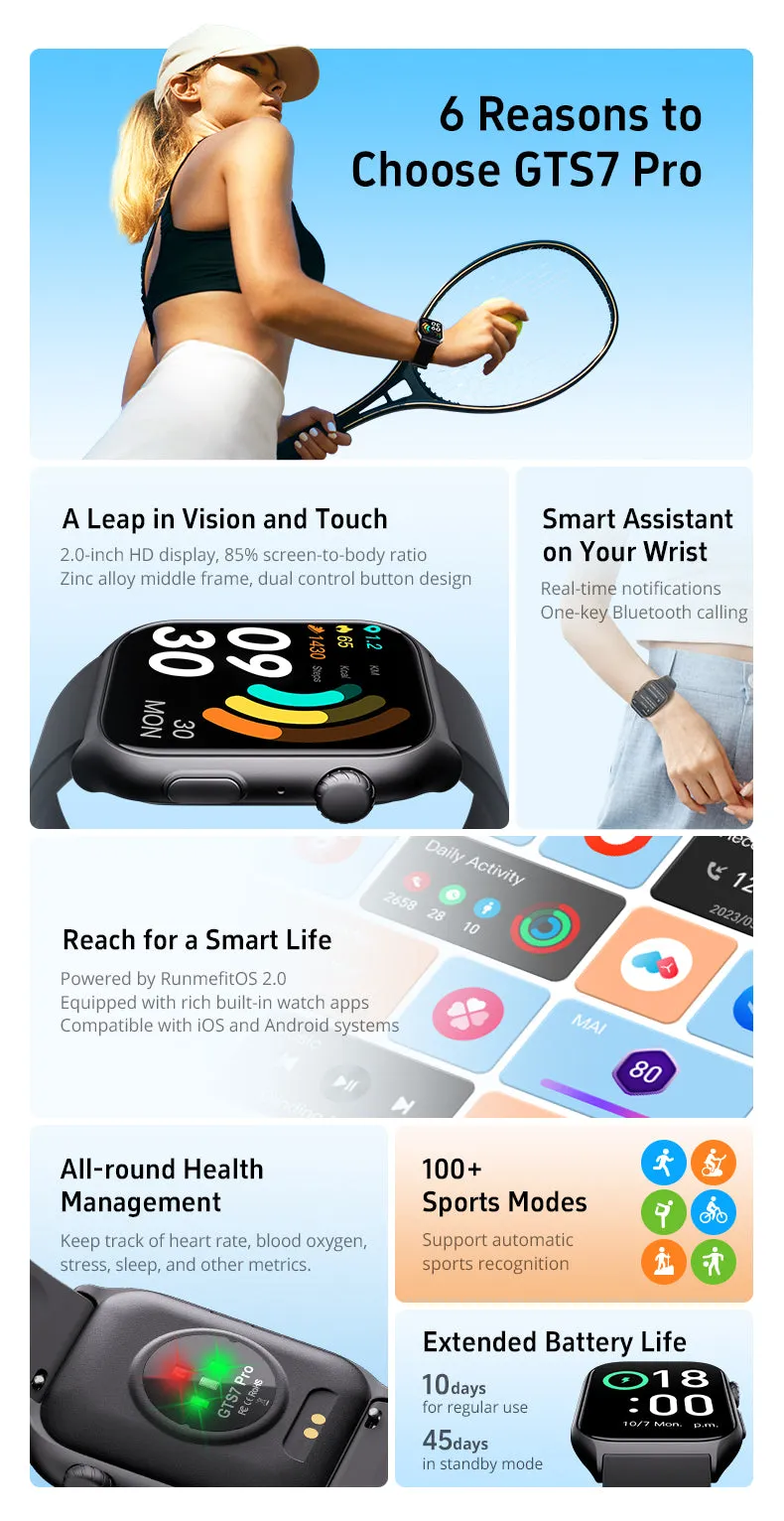 GTS7-Pro Women’s & Men’s Smartwatch for Android & IOS – 2” HD Touch Screen – Built-in Bluetooth, GPS & Alexa Technology – IP67 Waterproof – Health & Fitness Tracker: 100 Sport Modes – 5 Color straps (GOLD with BROWN LEATHER STRAP)