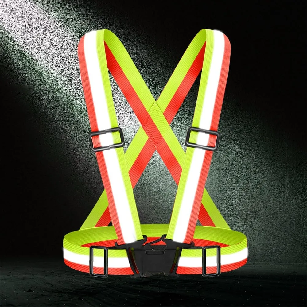 High Visibility Reflective Vest Safety Vest Running Reflective Gear Adjustable Reflective Vest for Walking,Jogging,Hiking,Night Cycling