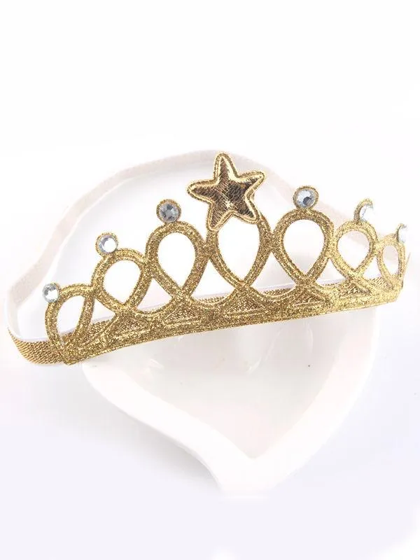 Hollow Out Head Wear 3D Star Rhinestones Crown Hairband
