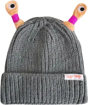 Honganda Funny Beanie Hat for Women, Glowing Monster Knitted Hat with Retractable Tentacles, Warm Winter Hat Gift for Adult