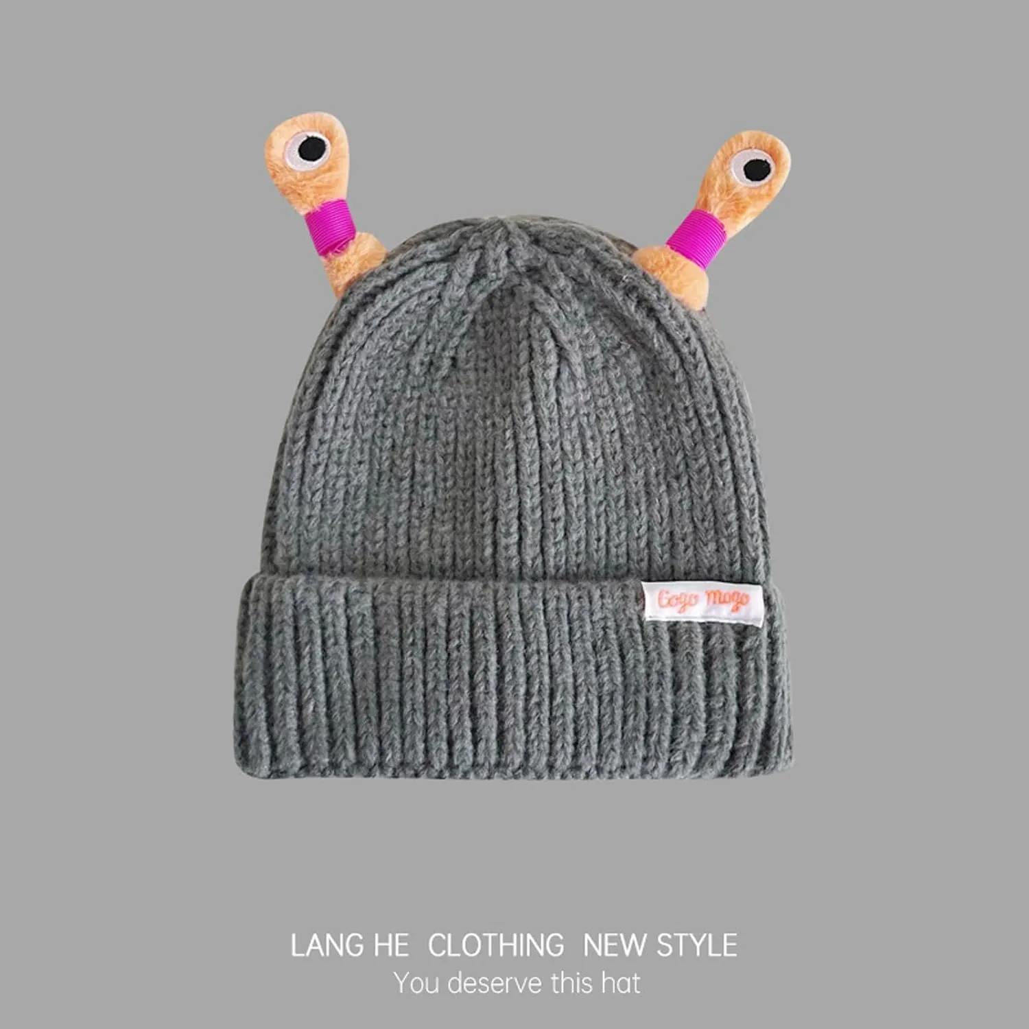 Honganda Funny Beanie Hat for Women, Glowing Monster Knitted Hat with Retractable Tentacles, Warm Winter Hat Gift for Adult